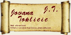 Jovana Topličić vizit kartica